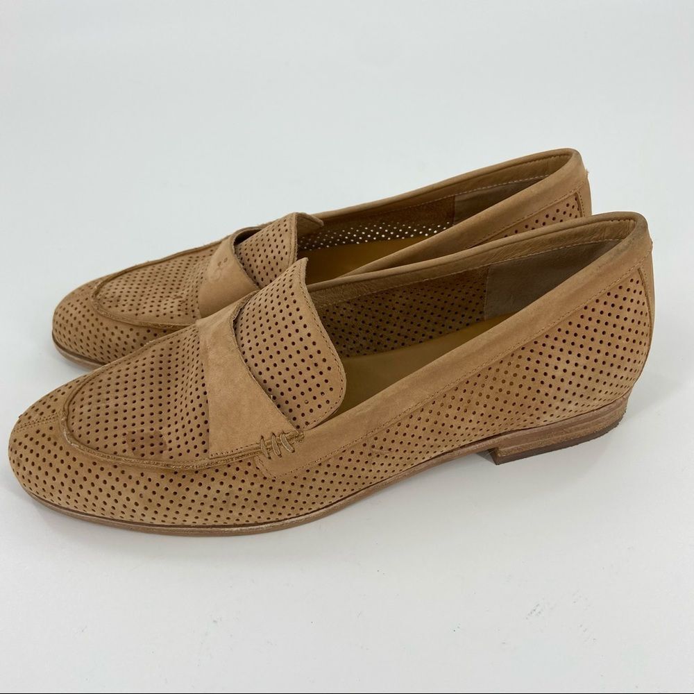 Corso Como Carlynee Tan Leather Slip On Perforated Casual Loafers 7.5 - Picture 3 of 16